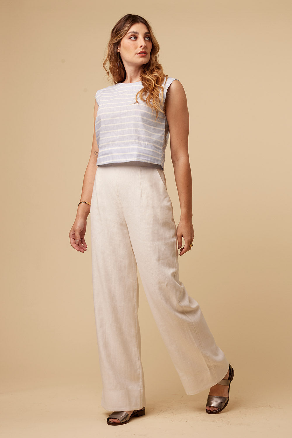 Blusa Linho Listrada