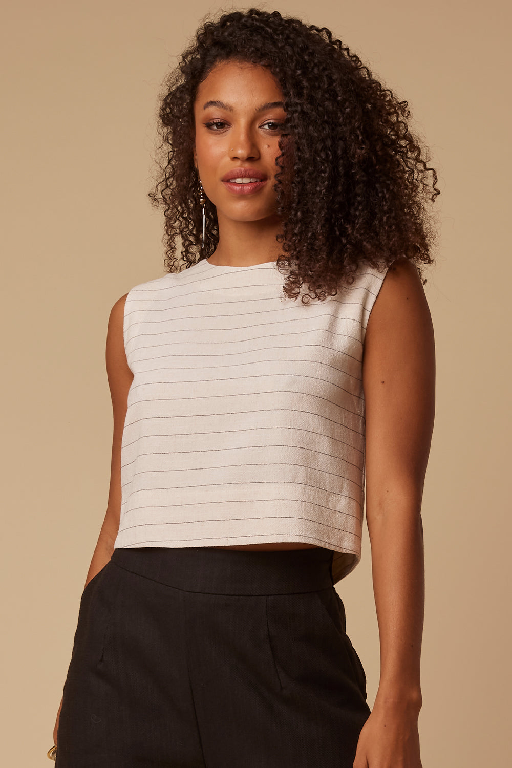 Blusa Cairo  Listrado Cru